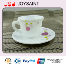 Taza y platillo de cristal de vidrio Opal 190cc